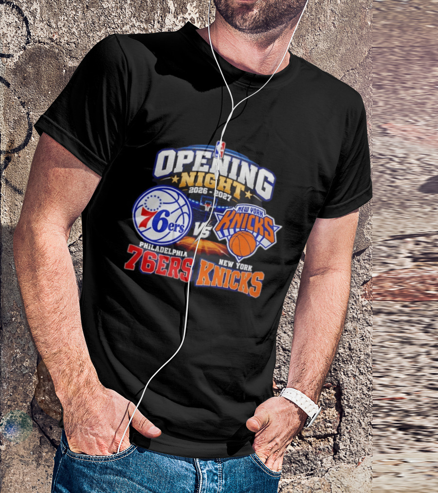 Philadelphia 76ers Vs New York Knicks NBA Opening Night 2026 2027 Matchup Event Highlights T-Shirt