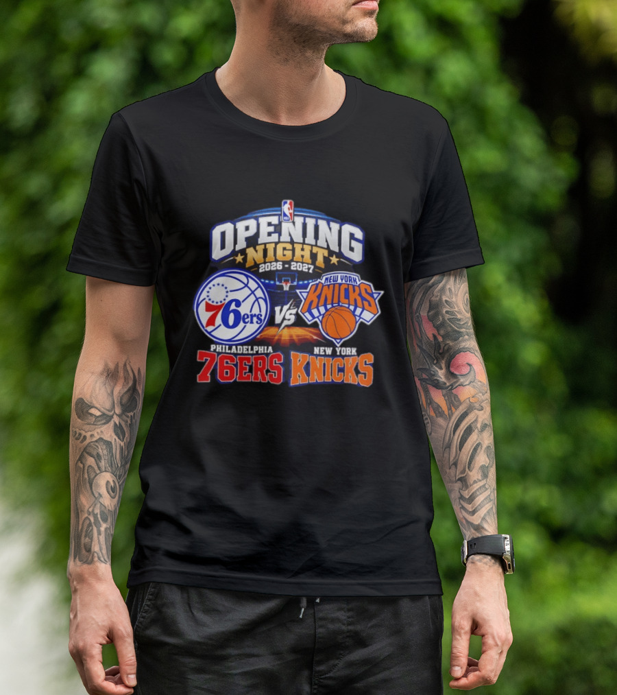 Philadelphia 76ers Vs New York Knicks NBA Opening Night 2026 2027 Matchup Event Highlights T-Shirt
