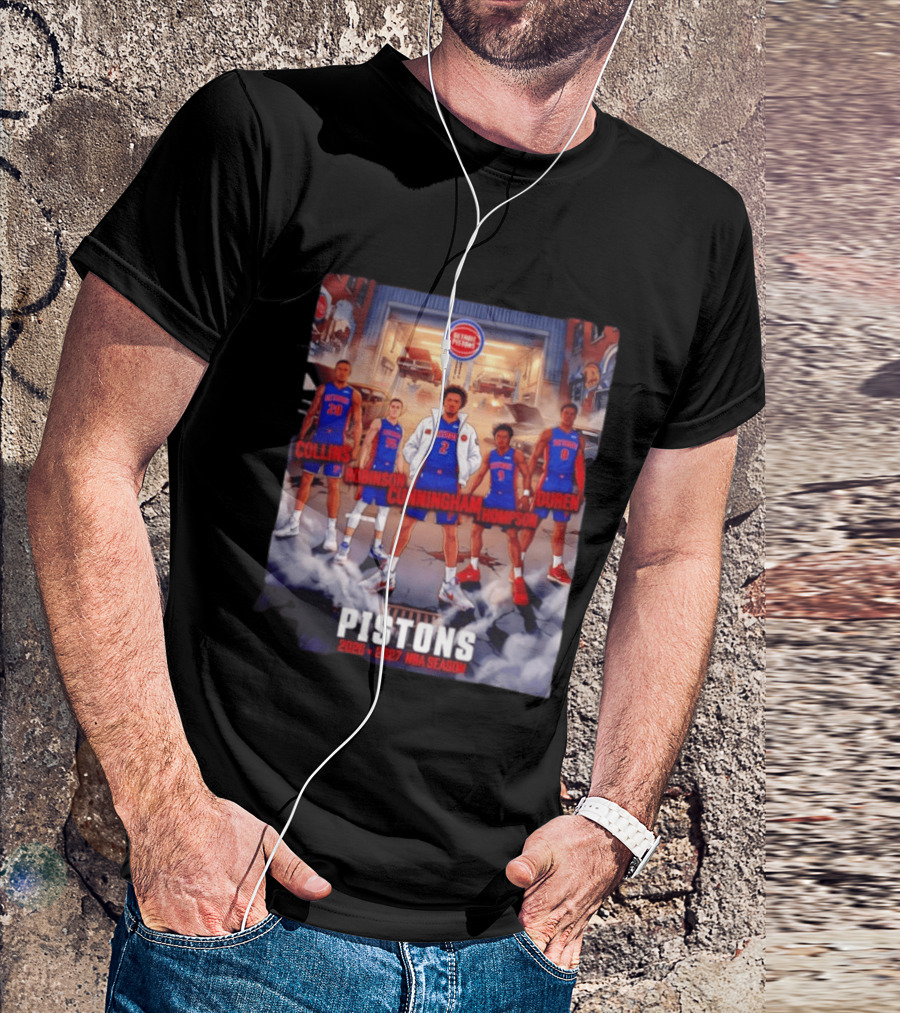 Detroit Pistons 2026 2027 NBA Season Cunningham Thompson Duren Robinson Collins T-Shirt