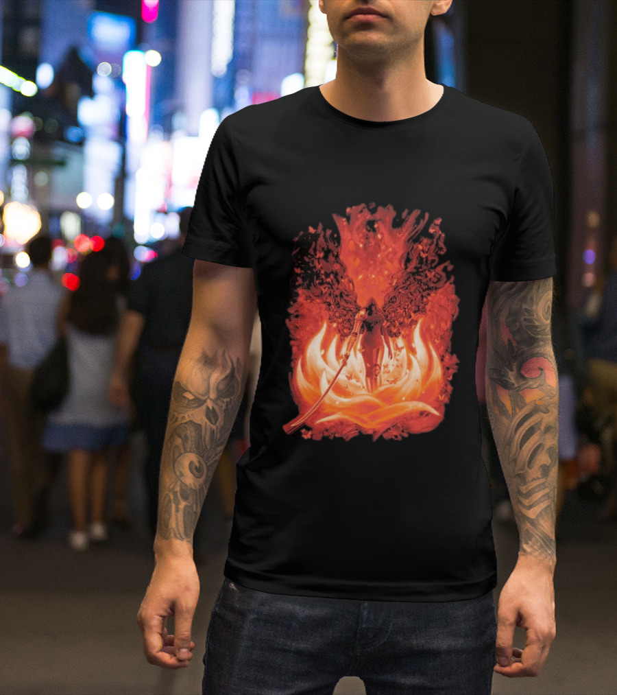 Elden Ring Scarlet Bloom Sword Woman Fiery Flower T-Shirt
