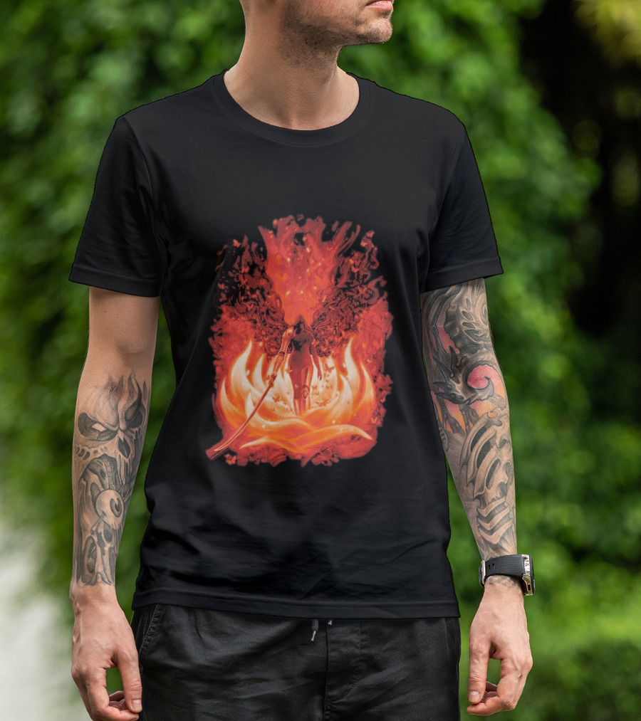 Elden Ring Scarlet Bloom Sword Woman Fiery Flower T-Shirt
