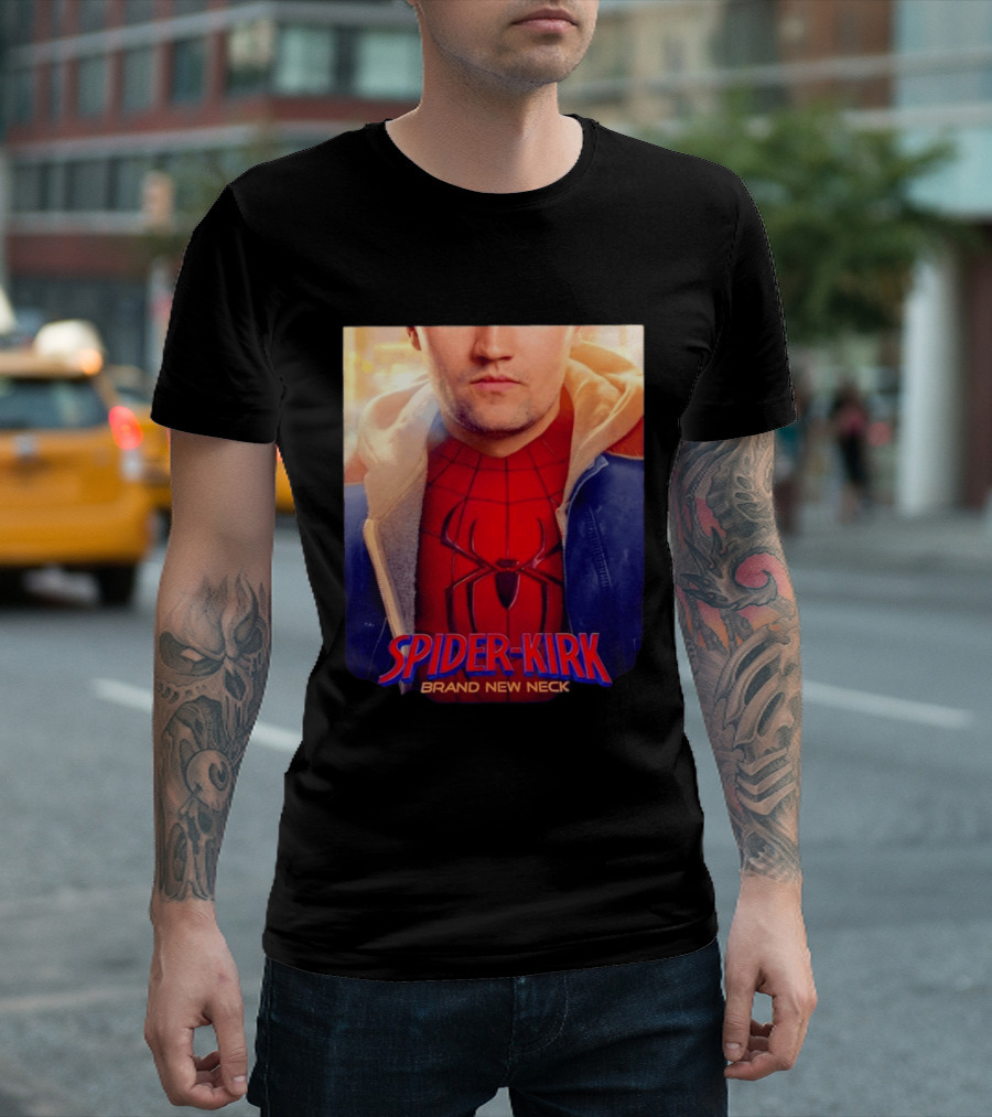 Spider Kirk Brand New Neck Spider Man X Charlie Kirk T-Shirt