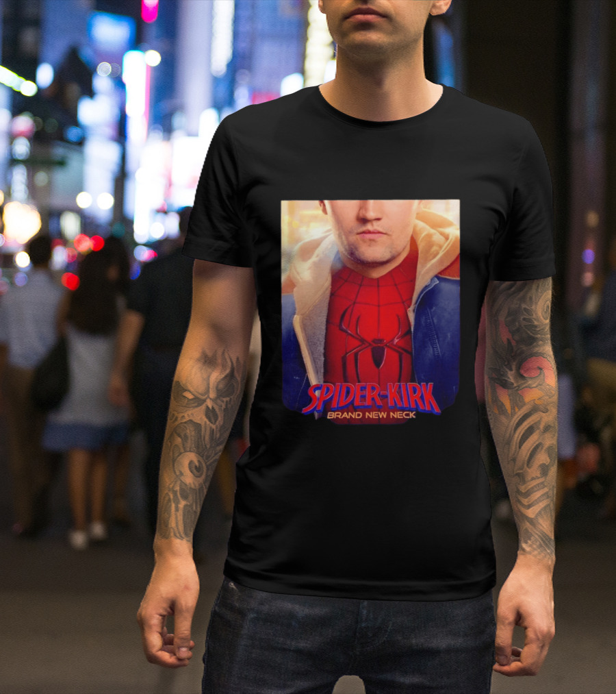 Spider Kirk Brand New Neck Spider Man X Charlie Kirk T-Shirt