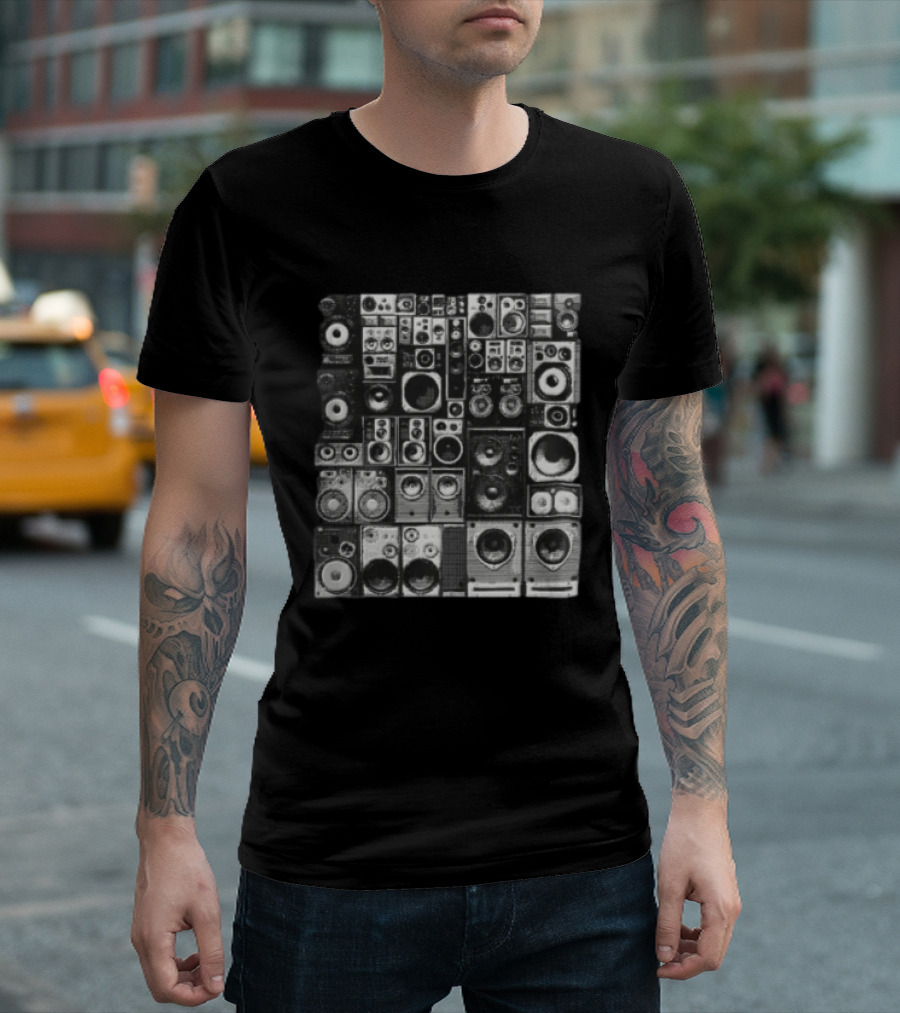 Many Vintage Audio Speaker Cabinets Retro Sound System T-Shirt