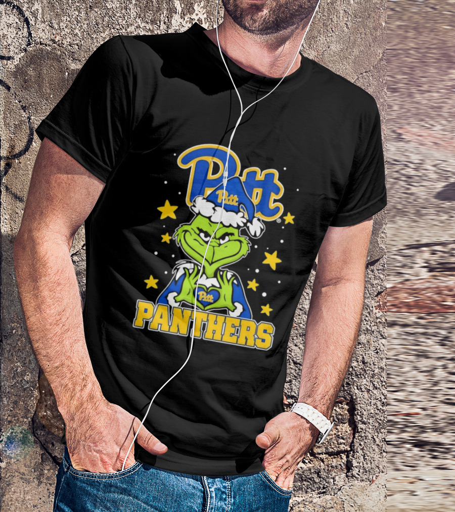 Pitt Panthers The Grinch Heart Hands University Of Pittsburgh T-Shirt