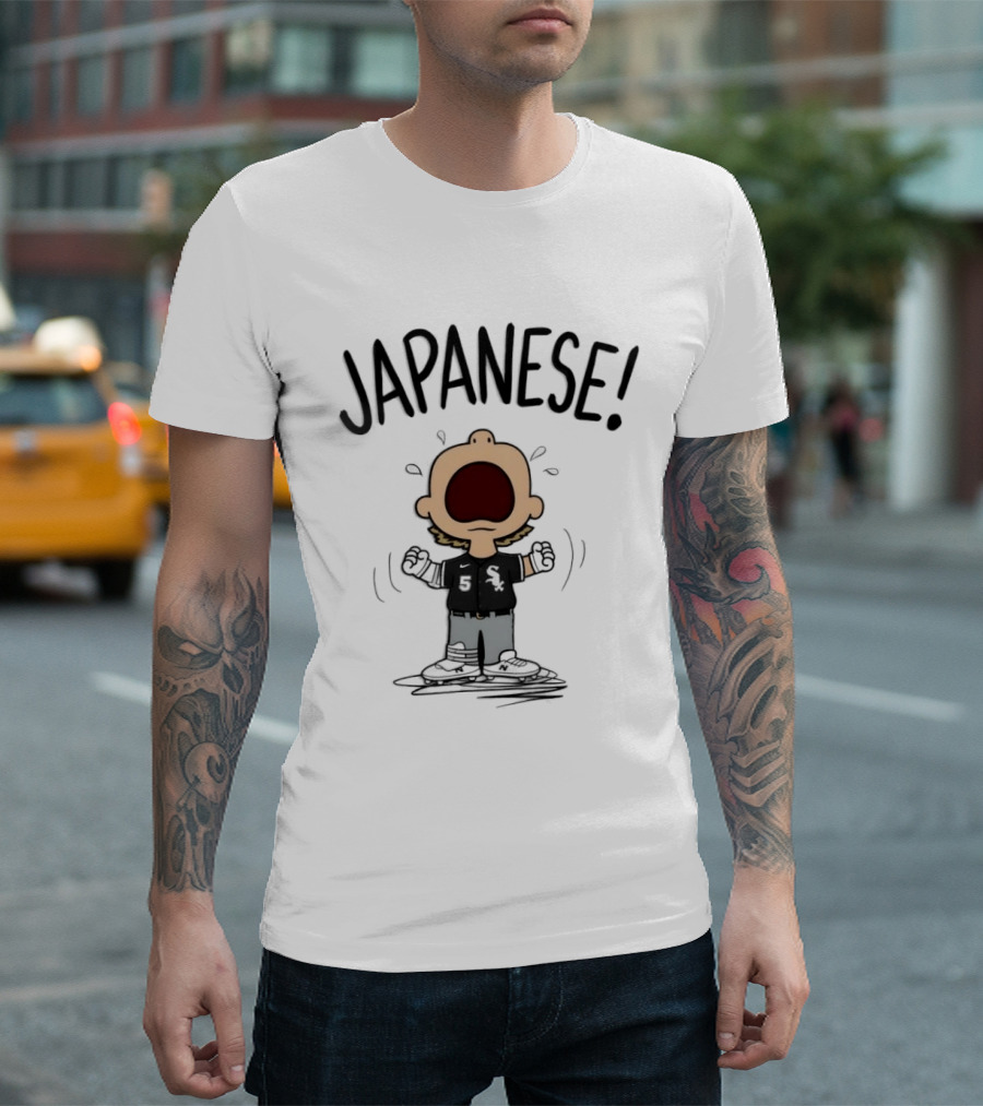 Japanese Chicago White Sox No 5 Peanuts Cartoon T-Shirt