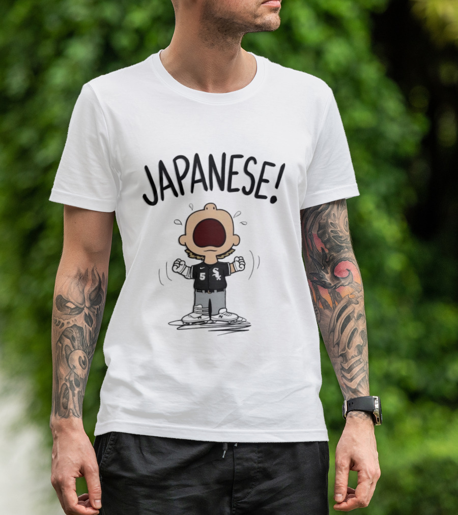 Japanese Chicago White Sox No 5 Peanuts Cartoon T-Shirt