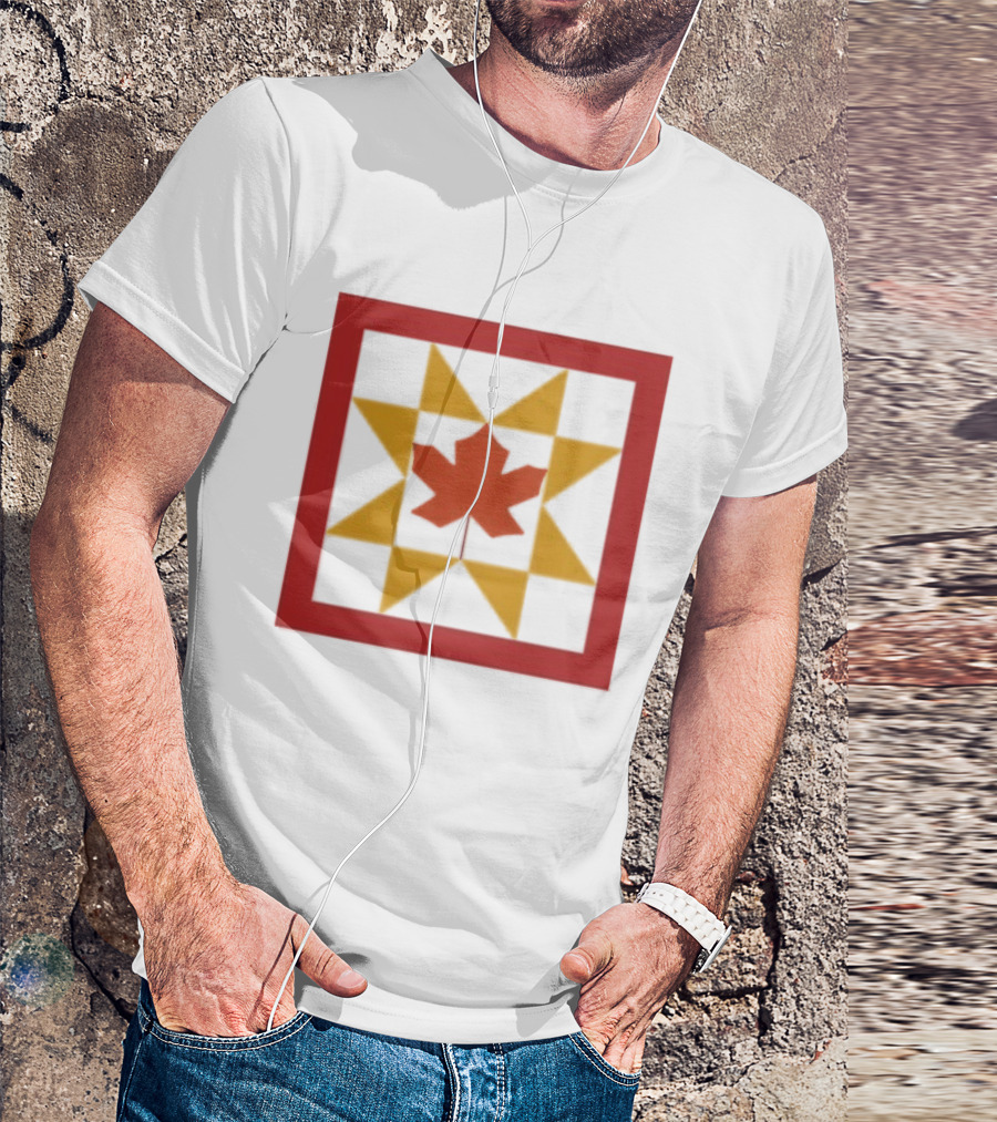 Kentucky Fall Quilt Maple Leaf Star Patchwork T-Shirt