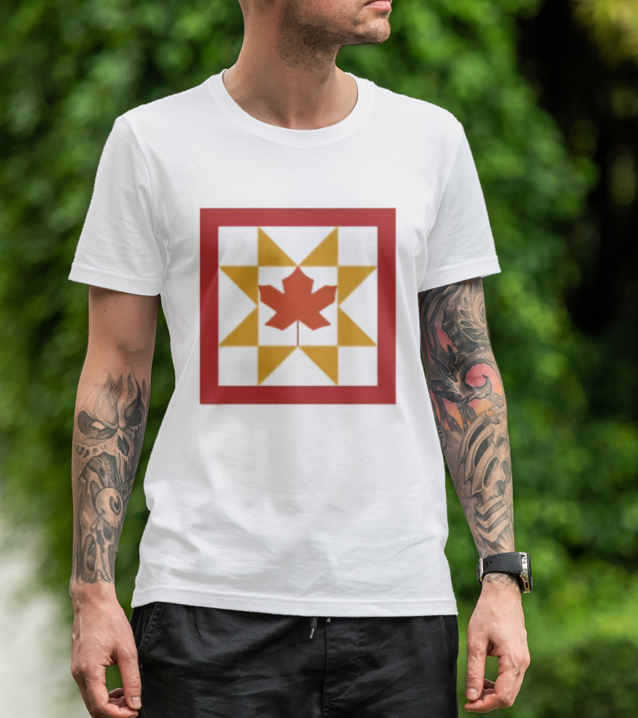 Kentucky Fall Quilt Maple Leaf Star Patchwork T-Shirt