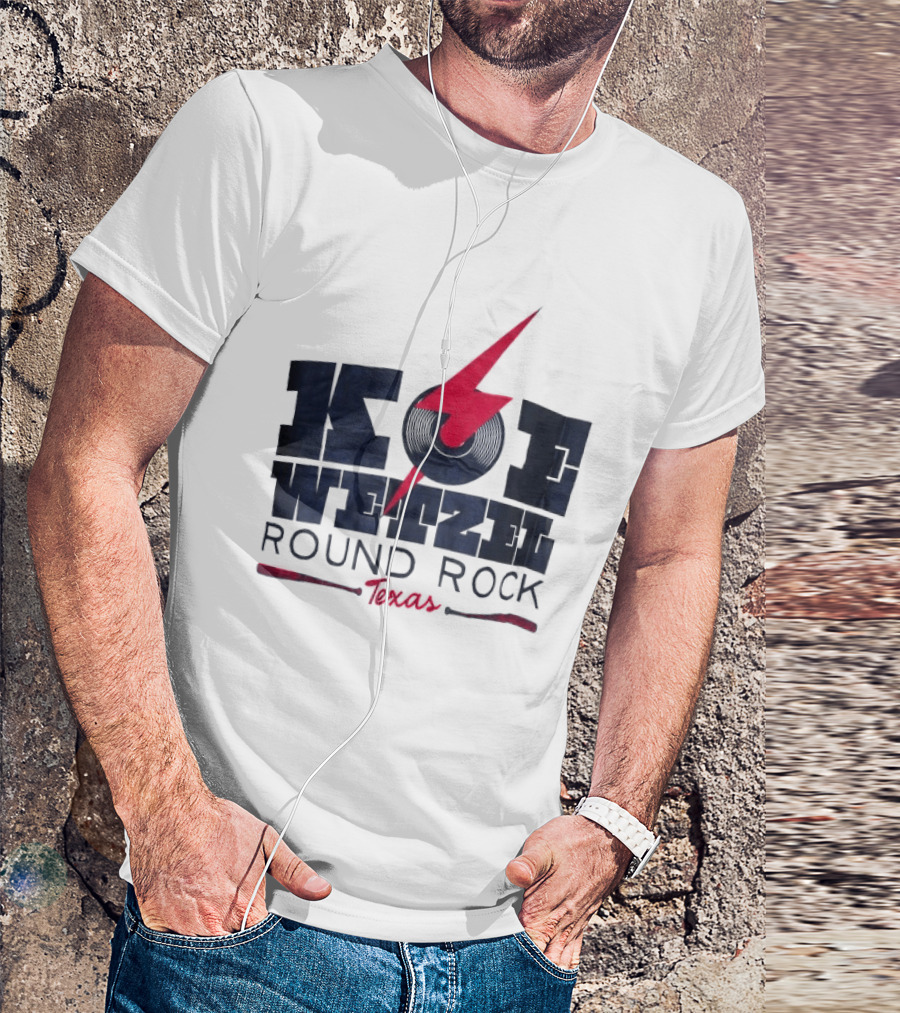 Koe Wetzel Round Rock Texas Red Lightning Bolt And Record T-Shirt