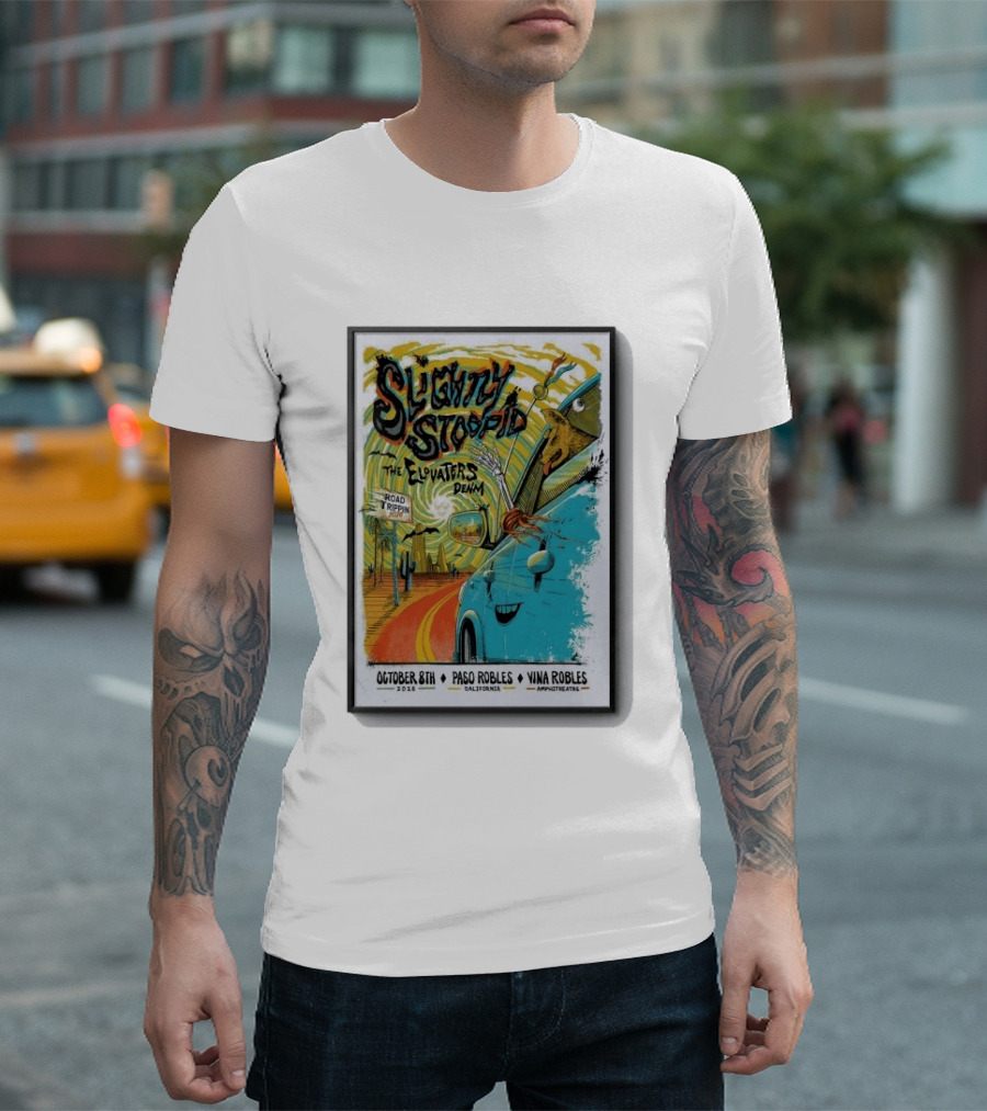 Slightly Stoopid And The Elovaters Concert Vina Robles Paso Robles CA Oct 8 2026 Road Trippin T-Shirt