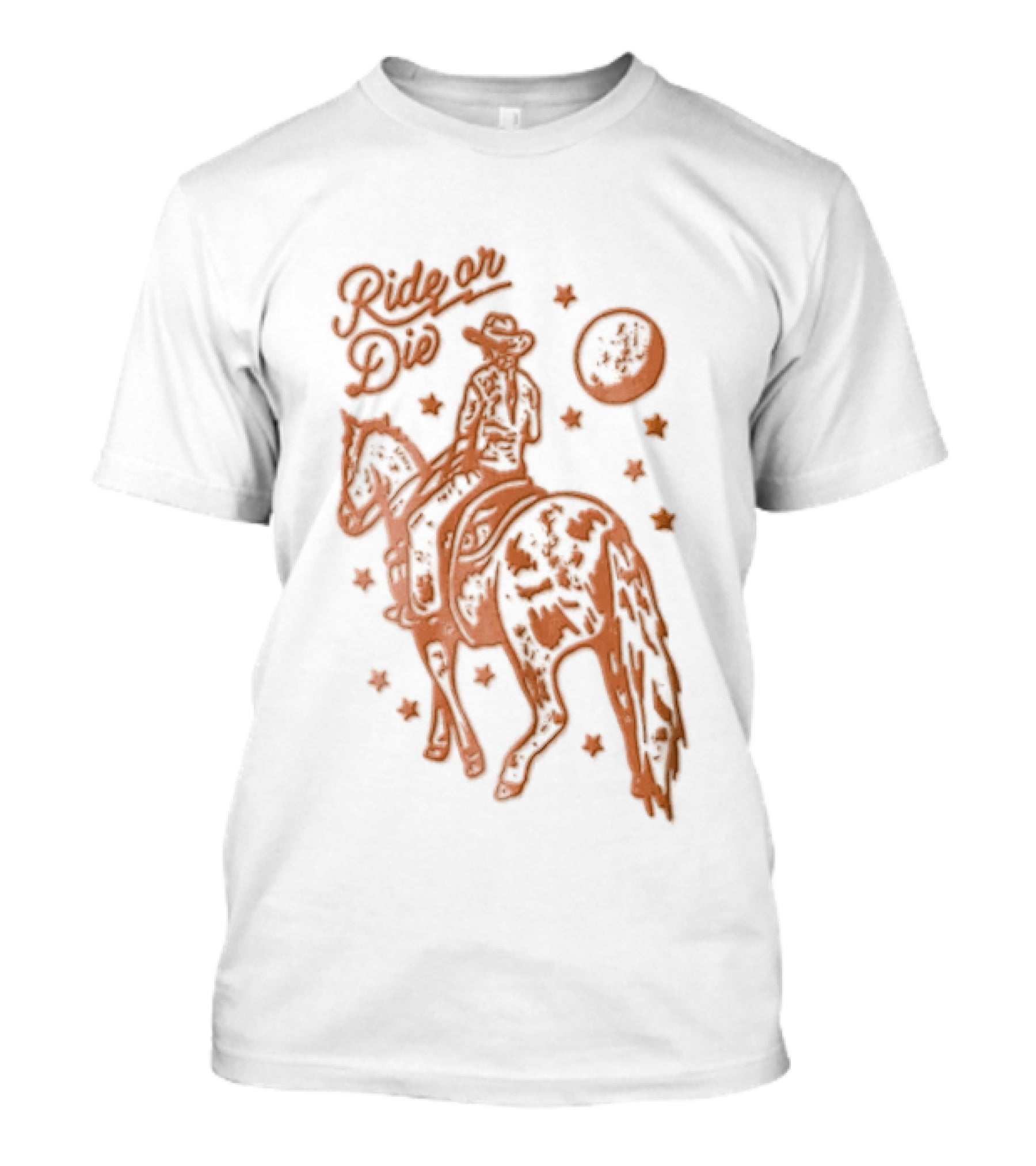 Ride Or Die Cowgirl Horse Under Stars And Moon T-Shirt