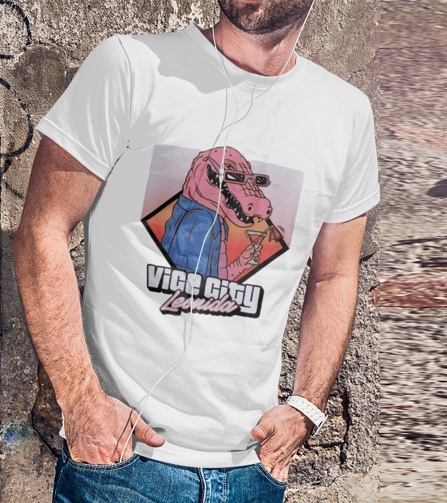 Grand Theft Auto Vice City Leonida Gator With Cocktail Rockstar Games VI T-Shirt
