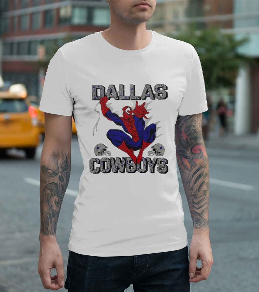 Dallas Cowboys Spider Man Marvel Super Hero NFL T-Shirt