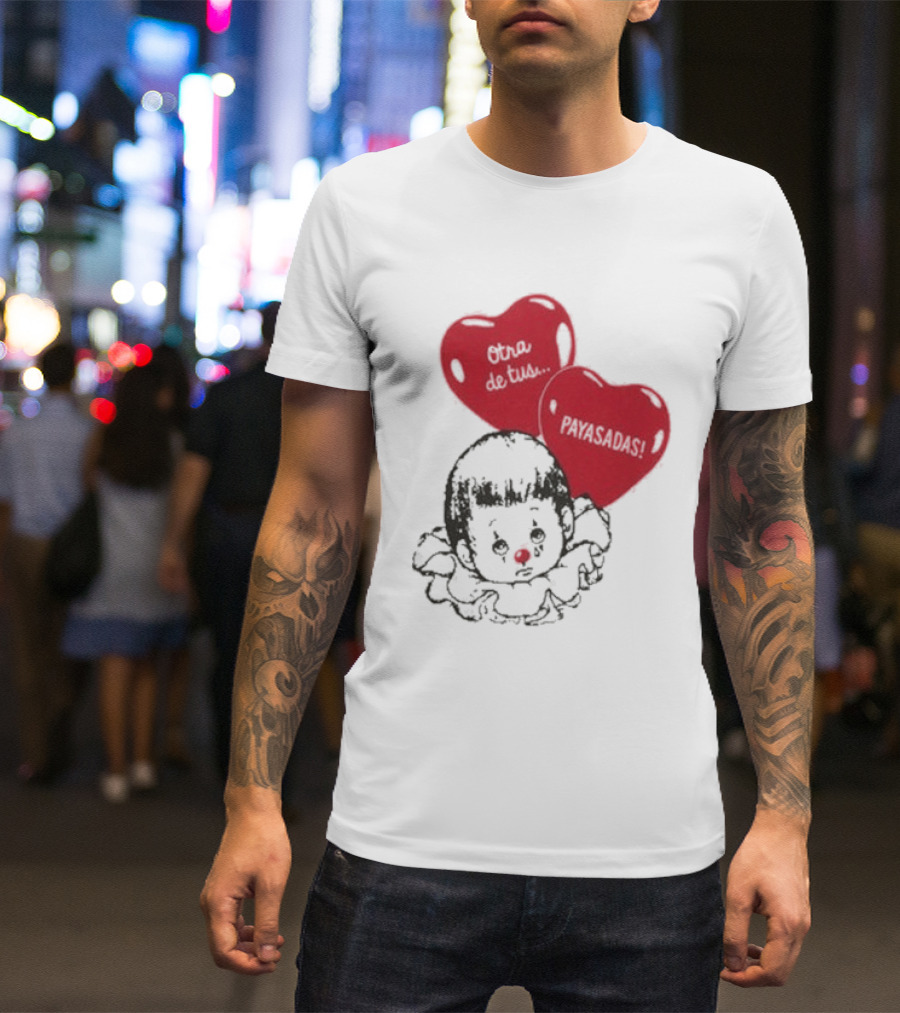 Willy Chavarria Payasadas Red Heart Balloons And Child Clown T-Shirt