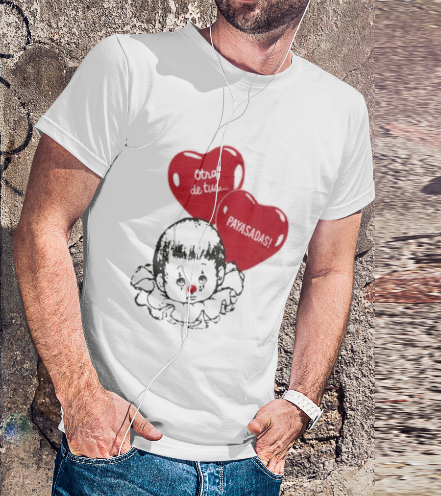 Willy Chavarria Payasadas Red Heart Balloons And Child Clown T-Shirt