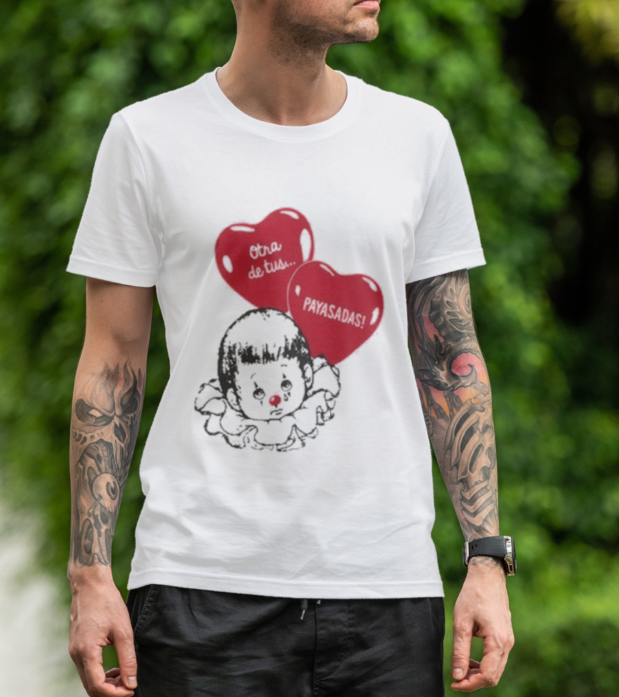 Willy Chavarria Payasadas Red Heart Balloons And Child Clown T-Shirt