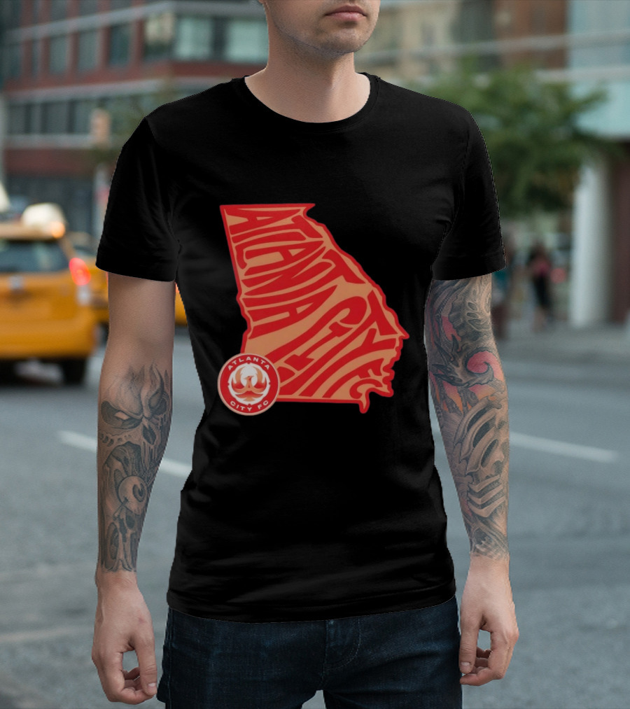 Atlanta City FC Groovy Team State Map Ensemble T-Shirt