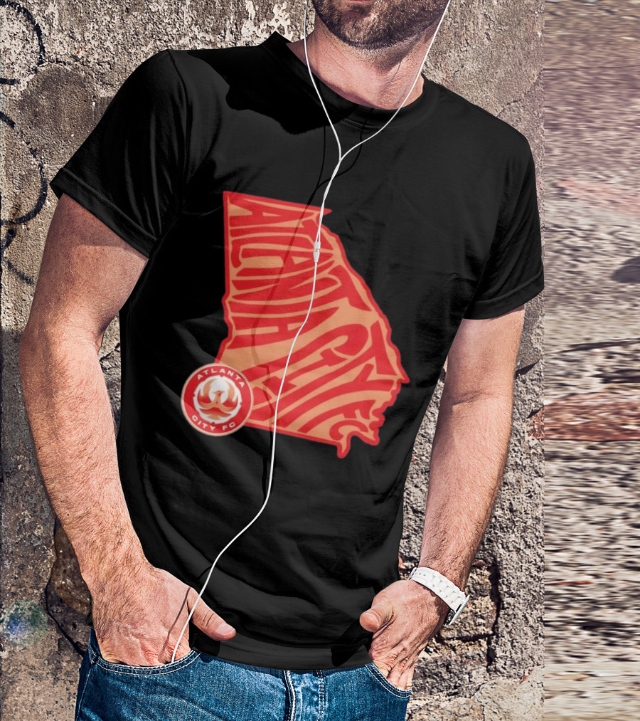 Atlanta City FC Groovy Team State Map Ensemble T-Shirt