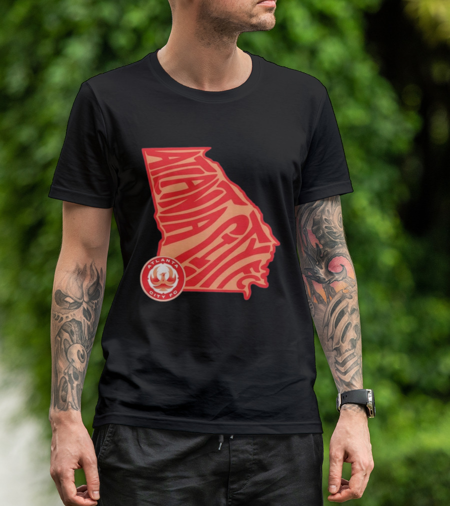 Atlanta City FC Groovy Team State Map Ensemble T-Shirt