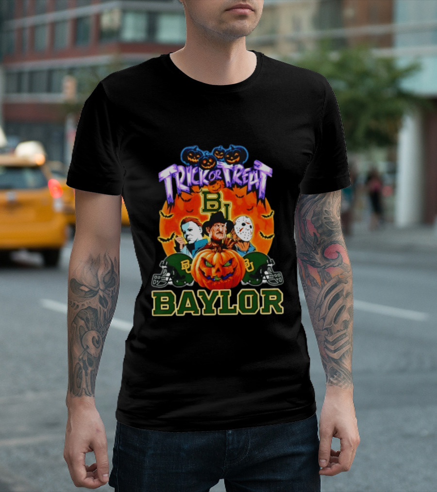 Baylor Bears Halloween 2026 Trick Or Treat Horror Characters T-Shirt