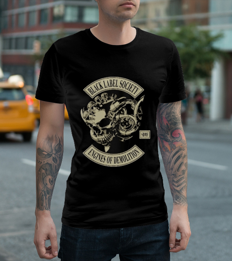 Black Label Society Engines Of Demolition Skull SDMF T-Shirt