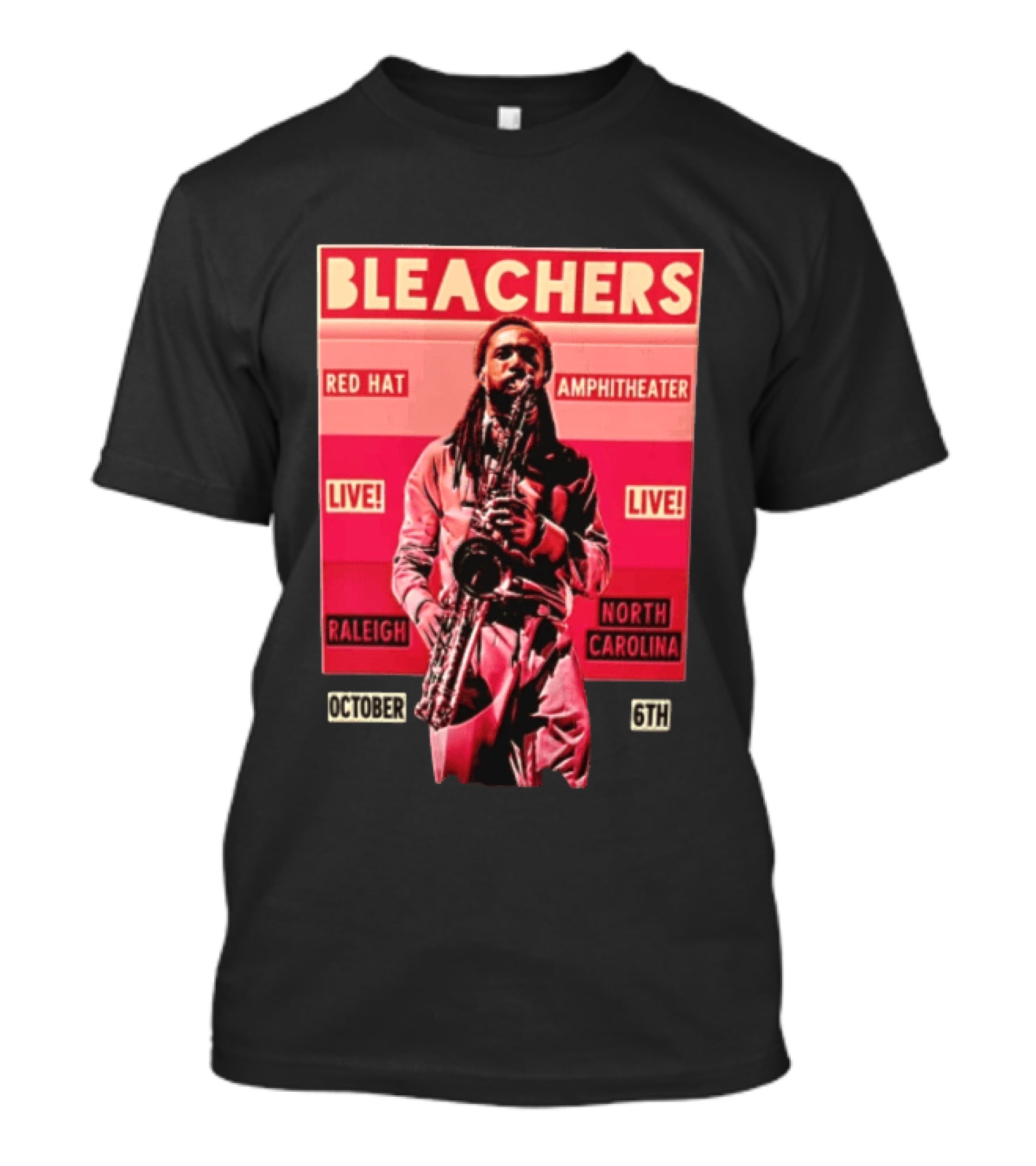 BLEACHERS Red Hat Amphitheater Live Raleigh North Carolina October 6th T-Shirt