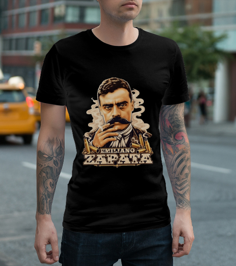 Emiliano Zapata Mexican Revolution Smoking Gun T-Shirt