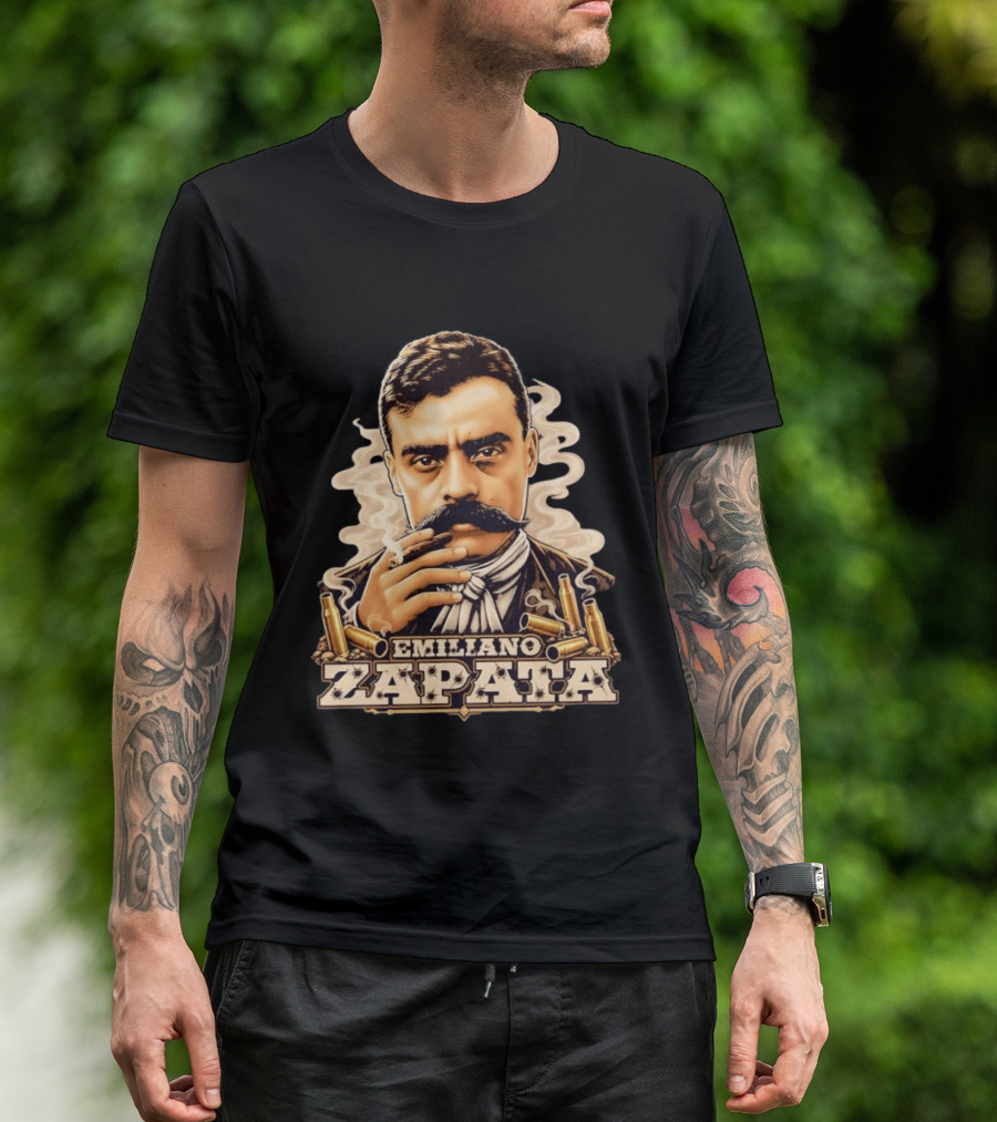 Emiliano Zapata Mexican Revolution Smoking Gun T-Shirt