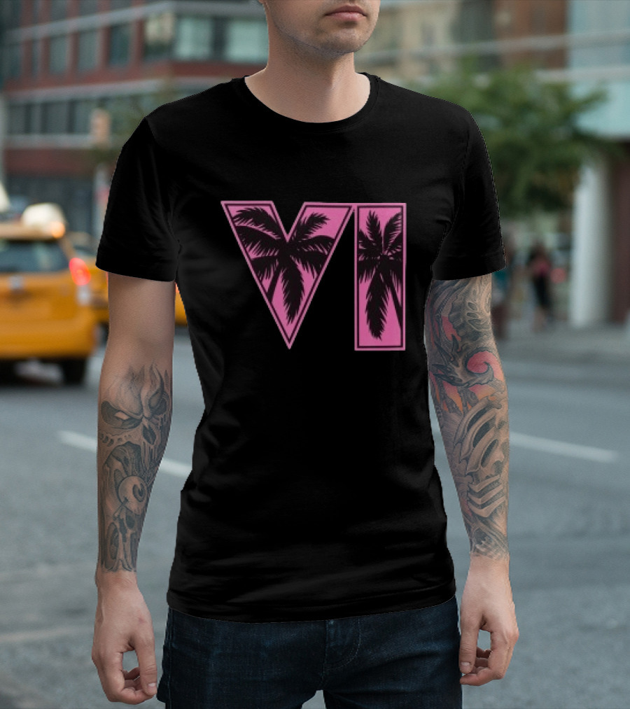 Rockstar Games Grand Theft Auto VI Pink Palm Trees T-Shirt