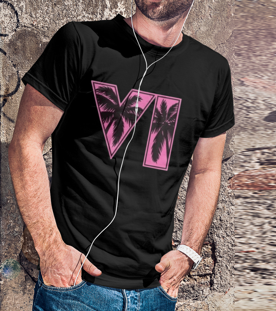 Rockstar Games Grand Theft Auto VI Pink Palm Trees T-Shirt