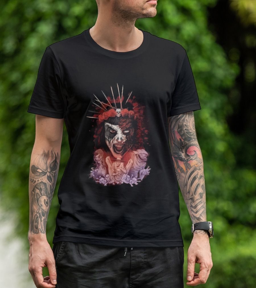 Universal Halloween Horror Nights 2026 Masked Horror Queen And Ghoulish Figures T-Shirt