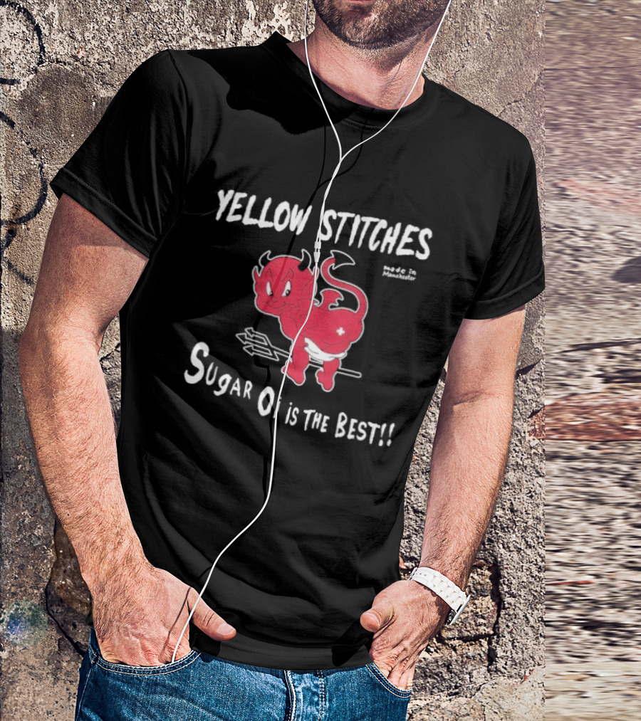 Yellow Stitches Sugar Oi Is The Best Devil T-Shirt