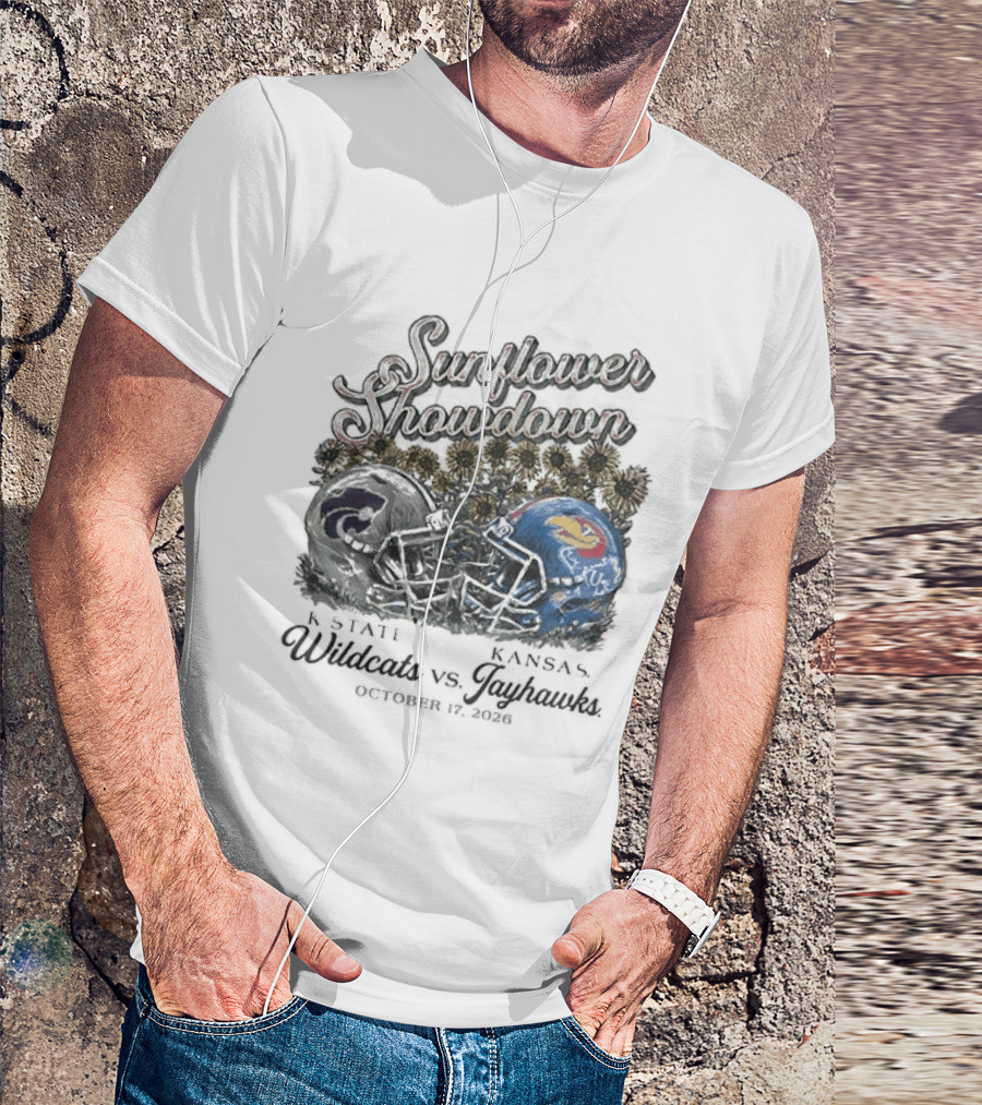 Sunflower Showdown K State Wildcats Vs Kansas Jayhawks October 17 2026 T-Shirt