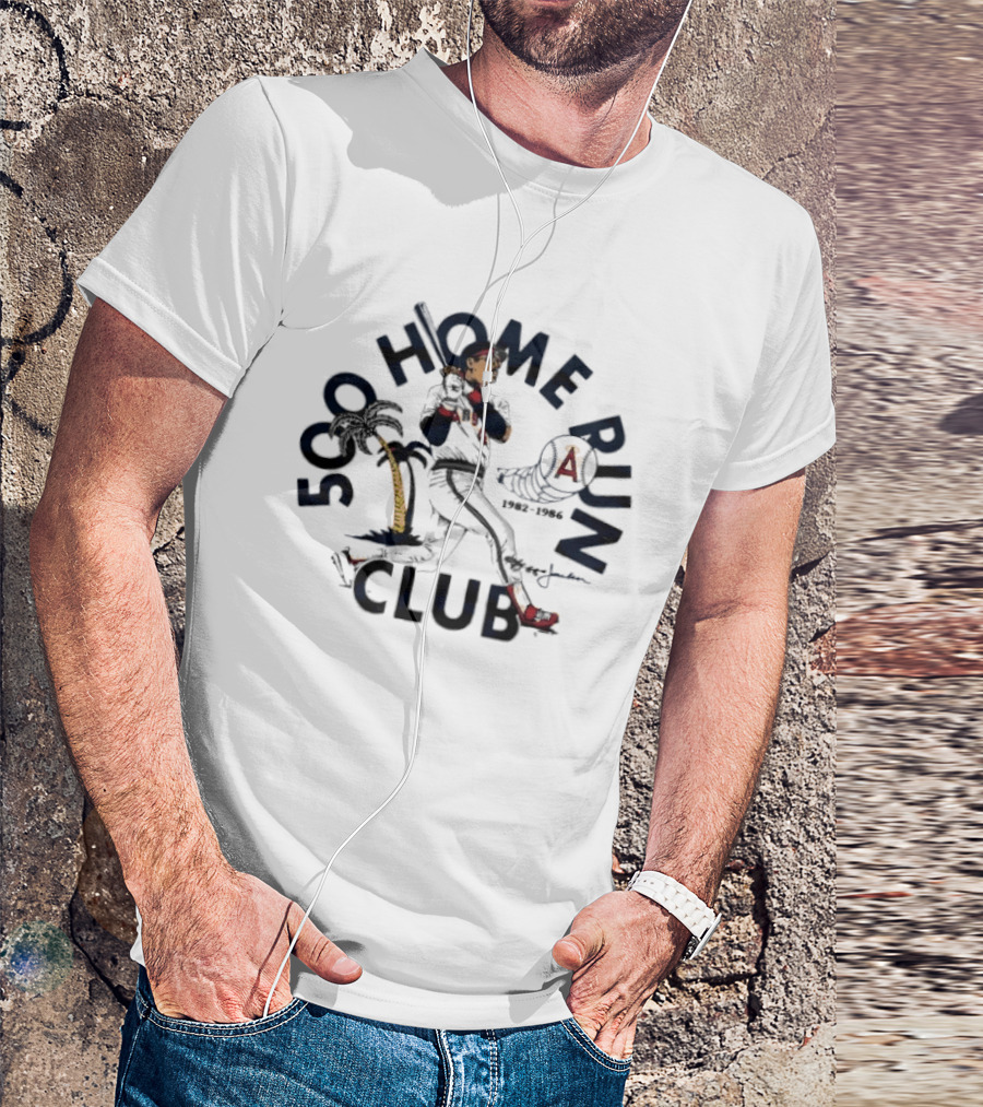 Los Angeles Angels Reggie Jackson 500 Home Run Club California 1982 T-Shirt