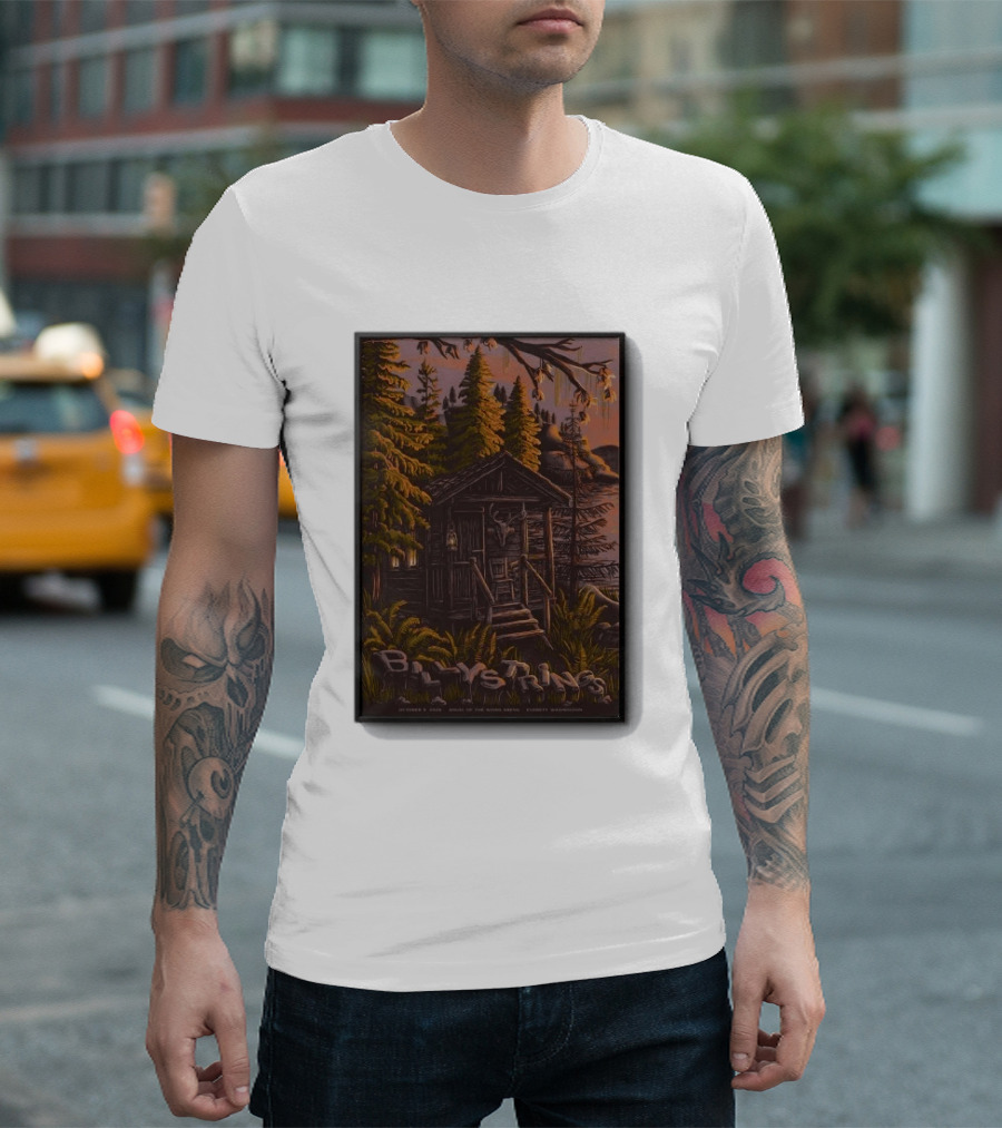 Billy Strings Concert Angel Of The Winds Arena Everett WA Oct 9 2026 Cabin Scene T-Shirt