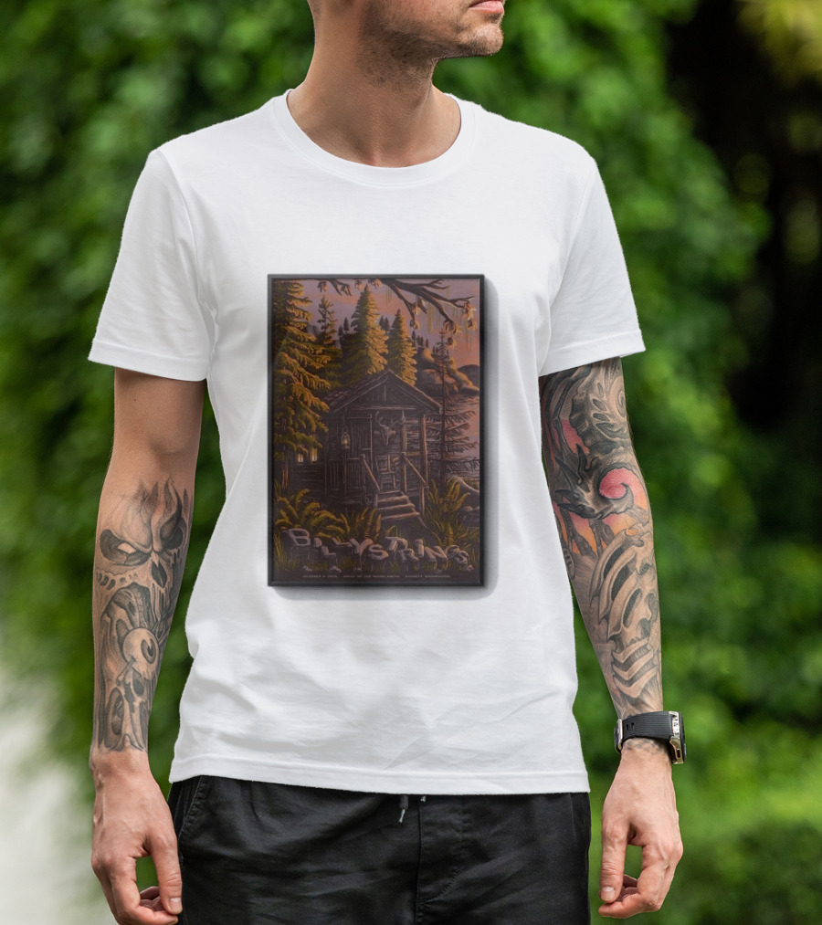 Billy Strings Concert Angel Of The Winds Arena Everett WA Oct 9 2026 Cabin Scene T-Shirt