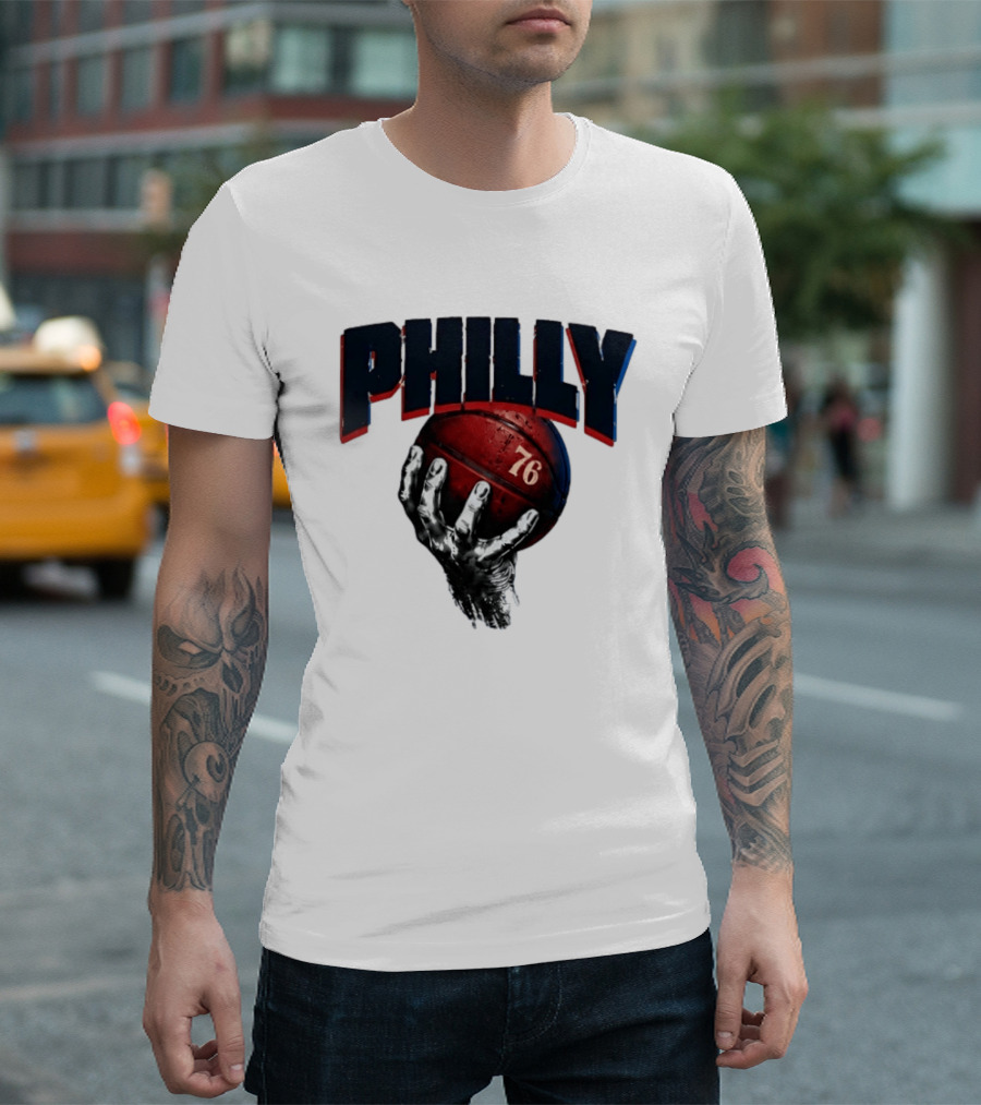 Philly Basketball 76 Hand T-Shirt