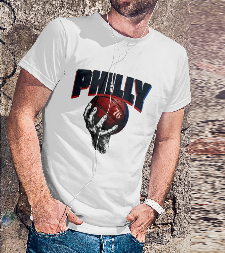 Philly Basketball 76 Hand T-Shirt