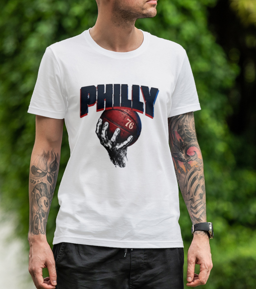 Philly Basketball 76 Hand T-Shirt