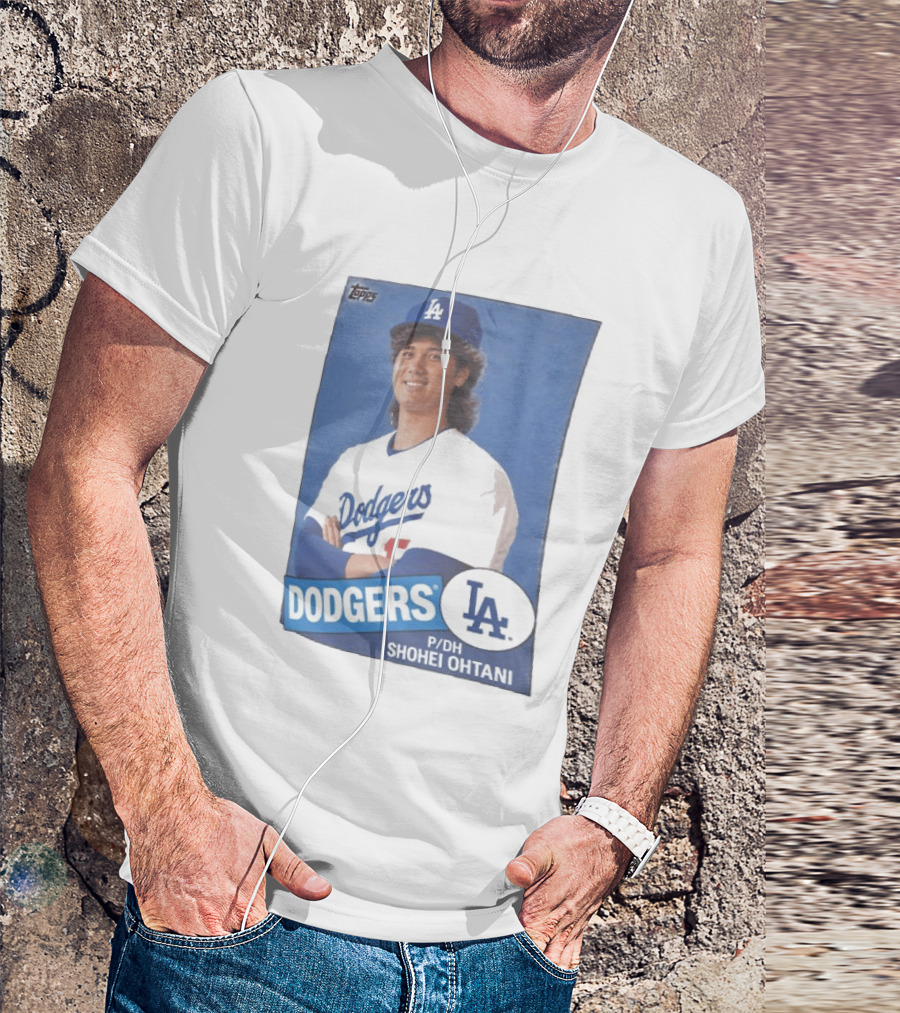 Shohei Ohtani Dodgers P/DH 80s Topps Los Angeles Baseball Card T-Shirt