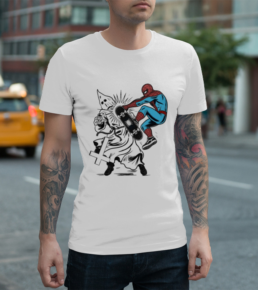Spider Man Anti Racism Skateboard Pop Culture T-Shirt