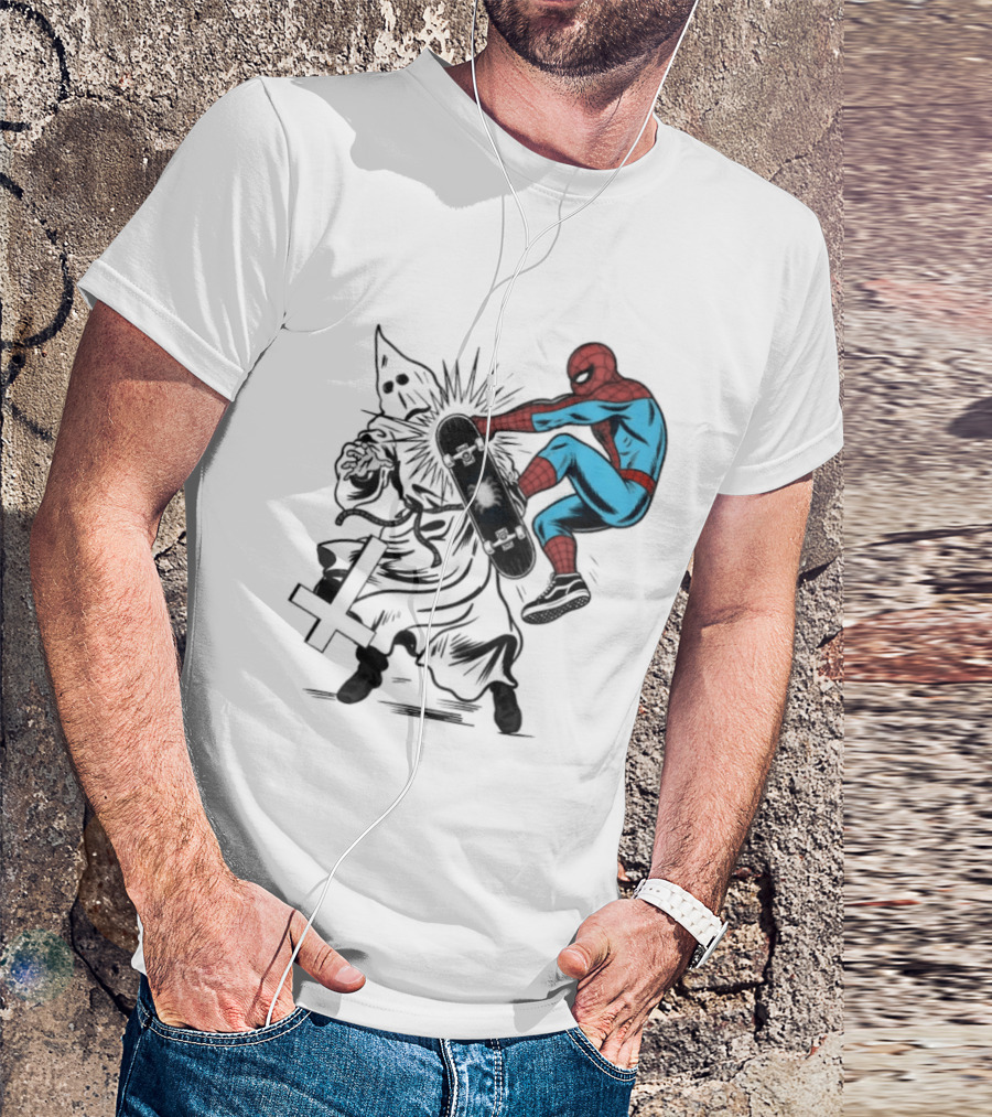 Spider Man Anti Racism Skateboard Pop Culture T-Shirt