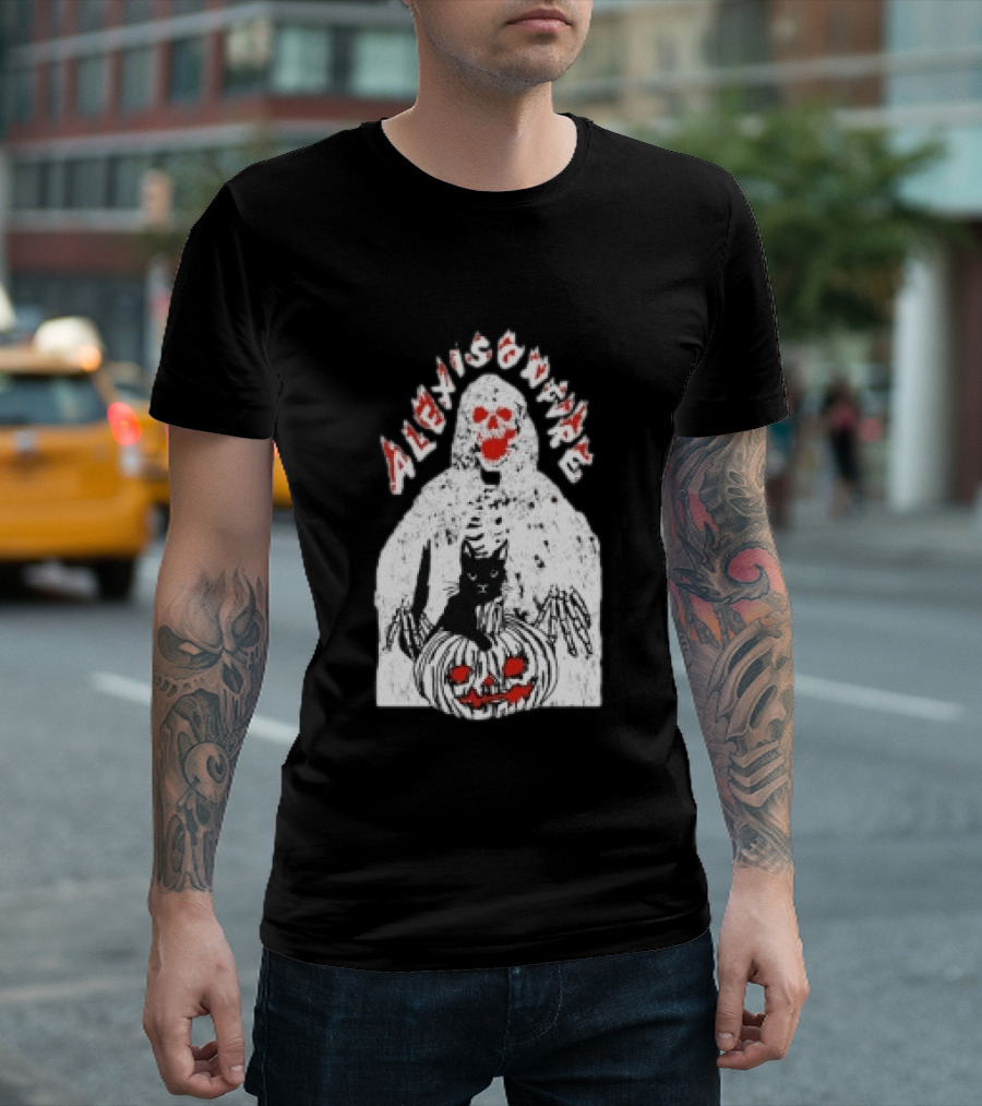 Alexisonfire Halloween Skeleton Cat Pumpkin Strange Things T-Shirt