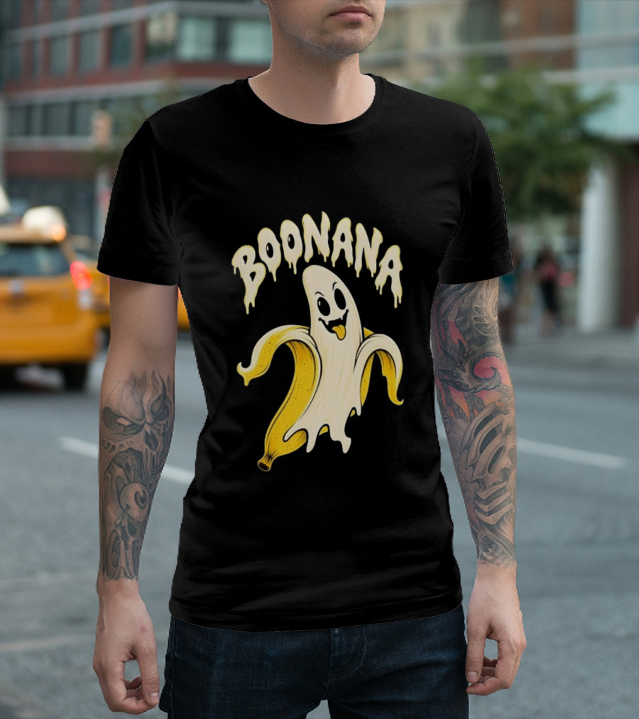 Boonana Spooky Ghost Pun Halloween Banana T-Shirt