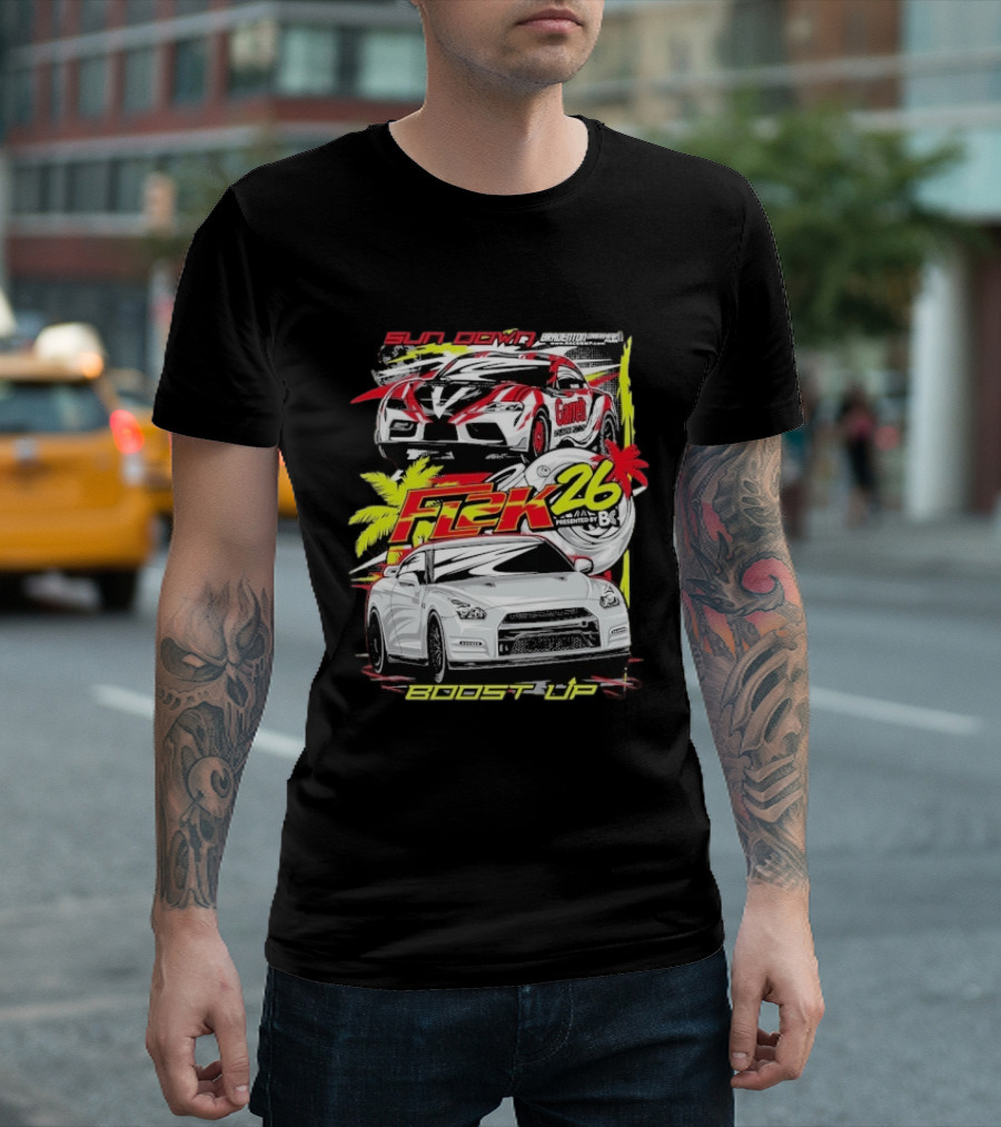 Cleetus McFarland Sun Down Boost Up Import FL2K26 Presented By BC Racing T-Shirt
