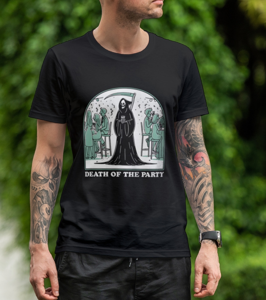 Death Of The Party Grim Reaper Halloween Gathering T-Shirt
