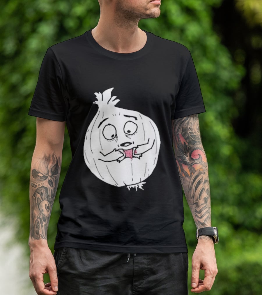 Garlic Shrinkage Funny Cartoon Onion T-Shirt