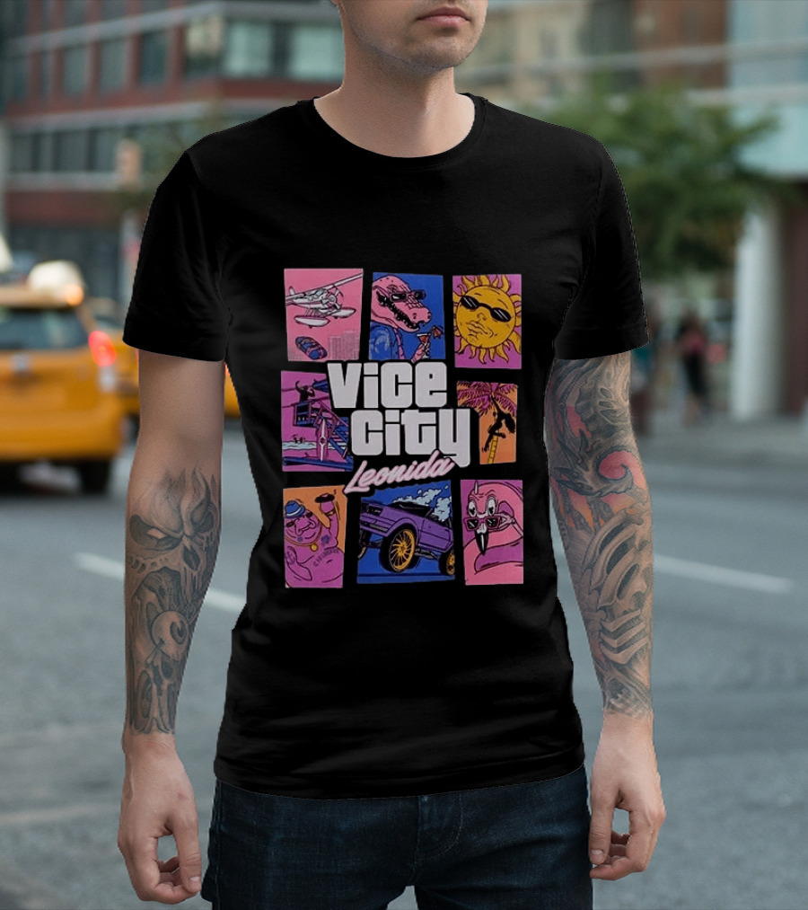 Vice City Leonida Original Black Grand Theft Auto VI Goodtime State T-Shirt