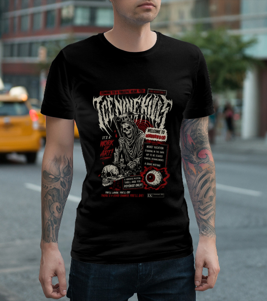 Ice Nine Kills Welcome To Horrorwood Tour With Skeleton And Skull T-Shirt